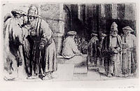 Jews in the Synagogue, rembrandt