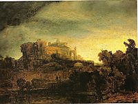 Landscape with a Castle, 1643, rembrandt