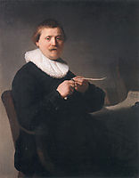 Man Sharpening a Quill, 1632, rembrandt