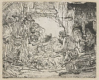 Nativity, 1654, rembrandt