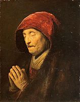 Old Woman in Prayer, 1630, rembrandt
