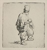 A Polander Walking Towards the Right, 1635, rembrandt