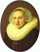 Portrait of Cornelia Pronck, Wife of Albert Cuyper, at the age of 33, 1633, rembrandt