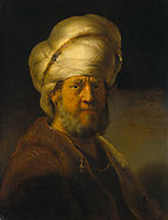 Portrait of a Man in Oriental Garment, 1635, rembrandt