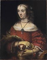 Portrait of a Woman with a Lapdog, 1662, rembrandt