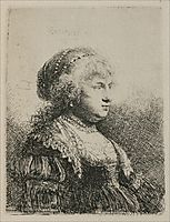 Rembrandt`s Wife with Pearls in her Hair, 1634, rembrandt