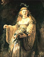 Saskia van Uylenburgh in Arcadian Costume, 1635, rembrandt