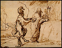 Satan Tempting Christ to Change Stones into Bread, 1640, rembrandt