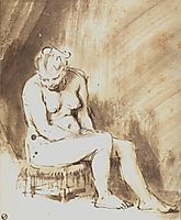 A Seated Female Nude, rembrandt