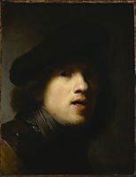 Self-Portrait in a Beret, 1639, rembrandt