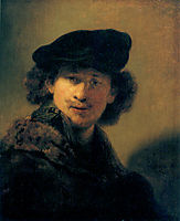 Self-portrait with beret, 1634, rembrandt