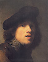 Self-portrait with Gorget and Beret, rembrandt