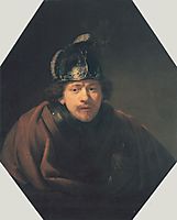 Self-portrait with Helmet, 1634, rembrandt