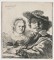 Self-portrait with Saskia, 1636, rembrandt