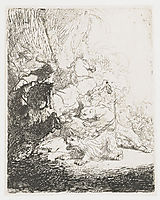 The small lion hunt with two lions, 1629, rembrandt
