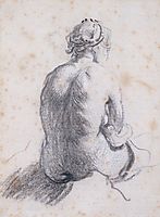 A Study of a Female Nude Seen from the Back, rembrandt