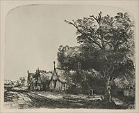 The Three Cottages, 1650, rembrandt