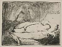 A Woman Lying on a Bed, rembrandt