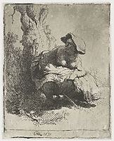 A woman making water, 1631, rembrandt