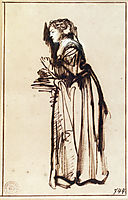 Woman Standing with Raised Hands, rembrandt
