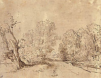 A Wooded Road, rembrandt