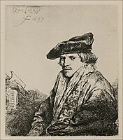 A Young Man Seated, Turned to the Left, 1637, rembrandt
