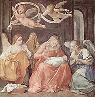 Mary and angels, 1611, reni