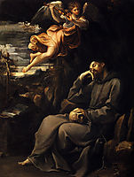 Saint Francis deadened with an angel musician, 1607, reni