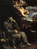 St Francis Consoled by Angelic Music, 1610, reni