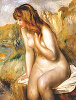 Bather seated on a rock, 1892, renoir
