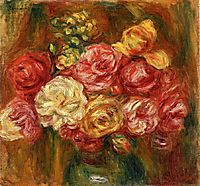 Bouquet of Roses in a Green Vase, renoir