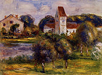 Breton Landscape Church and Orchard, renoir