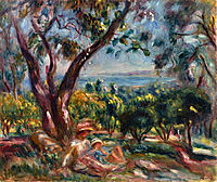Cagnes Landscape with Woman and Child, 1910, renoir