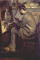 Frederic Bazille Painting The Heron (Frederic Bazille at his Easel), 1867, renoir