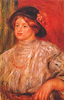 Gabrielle with a large hat, c.1900, renoir