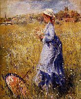 Girl Gathering Flowers, c.1872, renoir
