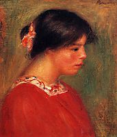 Head of a Woman in Red, c.1909, renoir