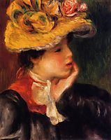 Head of a Young Woman (Yellow Hat), 1894, renoir