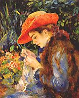 Marie Therese durand ruel sewing, 1882, renoir