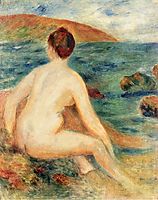 Nude Bather Seated by the Sea, 1882, renoir