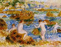Nude Boys on the Rocks at Guernsey, 1883, renoir