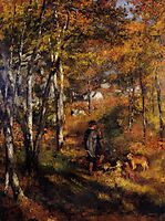 The Painter Jules Le Coeur Walking His Dogs in the Forest of Fontainebleau, 1866, renoir