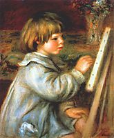 Portrait of Claude Renoir Painting, 1907, renoir