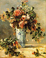 Roses and Jasmine in a Delft Vase, 1881, renoir