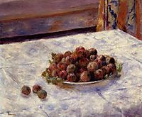 Still Life, a Plate of Plums, c.1884, renoir