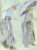 Two Women with Umbrellas, renoir