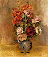 Vase of Gladiolas and Roses, 1909, renoir
