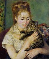 Woman with a Cat, c.1875, renoir