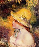 Young Girl in a Straw Hat, 1890, renoir