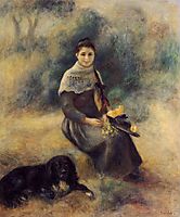 Young Girl with a Dog, 1888, renoir
